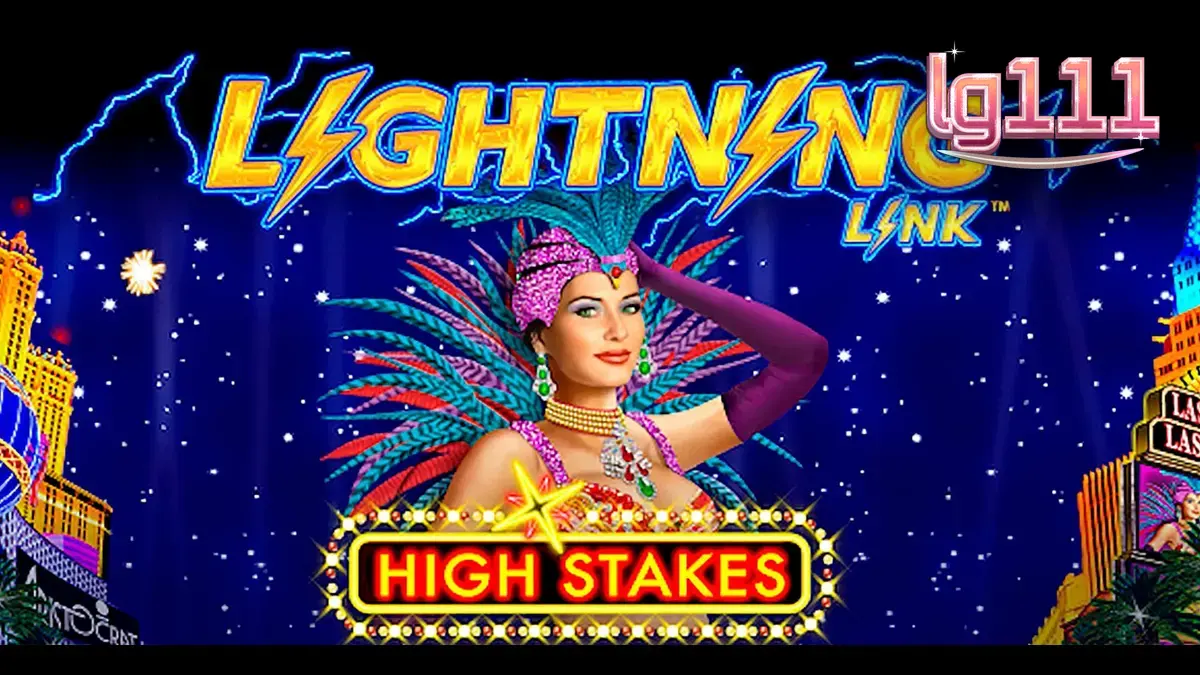 Tampilan visual mesin slot Lightning Link dengan tema Las Vegas yang gemerlap.